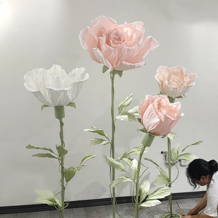 Elektrische bloeiende rozendecoratief papierbloem