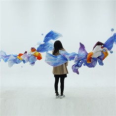 Dreamy Blue Paper Art Installatie